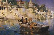 The Last Voyage-A Souvenir of the Ganges, Benares. Edwin Lord Weeks